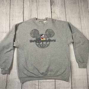 Disney World Retro Style 4 Parks Mickey Mouse Classic Crew Neck Sweatshirt L
